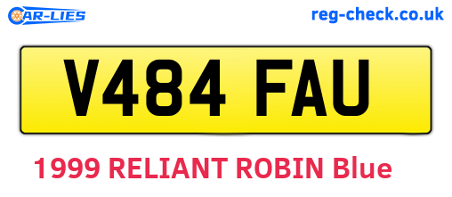 V484FAU are the vehicle registration plates.