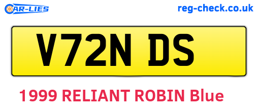 V72NDS are the vehicle registration plates.