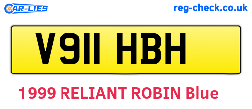V911HBH are the vehicle registration plates.