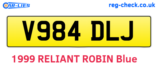 V984DLJ are the vehicle registration plates.