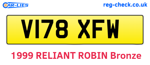 V178XFW are the vehicle registration plates.