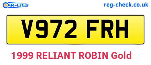 V972FRH are the vehicle registration plates.