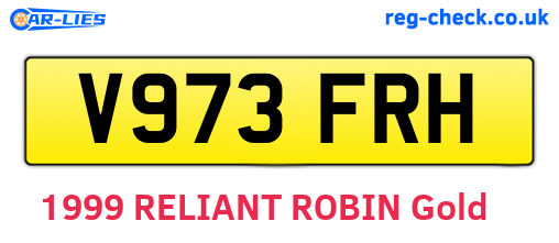 V973FRH are the vehicle registration plates.