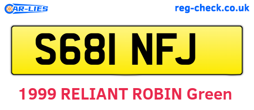 S681NFJ are the vehicle registration plates.