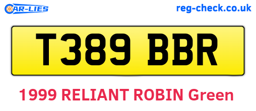 T389BBR are the vehicle registration plates.