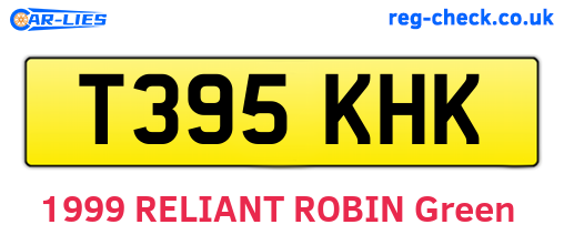 T395KHK are the vehicle registration plates.