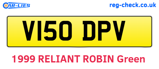 V150DPV are the vehicle registration plates.