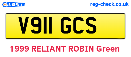 V911GCS are the vehicle registration plates.