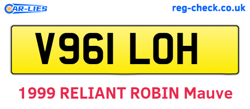 V961LOH are the vehicle registration plates.
