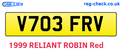 V703FRV are the vehicle registration plates.