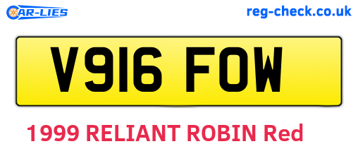 V916FOW are the vehicle registration plates.