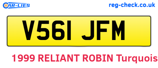 V561JFM are the vehicle registration plates.