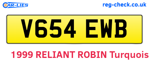 V654EWB are the vehicle registration plates.