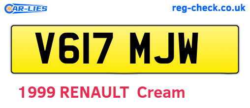 V617MJW are the vehicle registration plates.