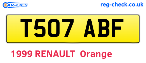 T507ABF are the vehicle registration plates.