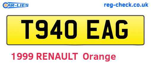T940EAG are the vehicle registration plates.