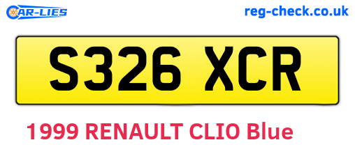 S326XCR are the vehicle registration plates.