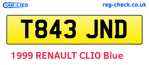 T843JND are the vehicle registration plates.