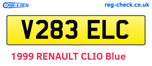 V283ELC are the vehicle registration plates.