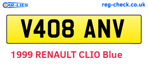 V408ANV are the vehicle registration plates.