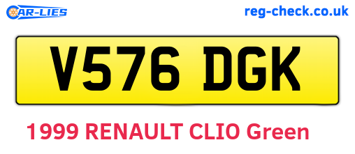 V576DGK are the vehicle registration plates.