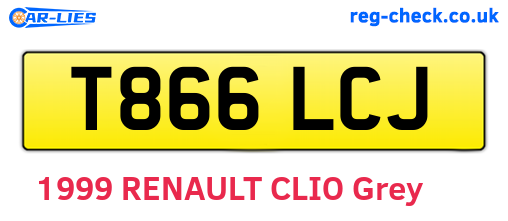 T866LCJ are the vehicle registration plates.