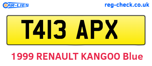 T413APX are the vehicle registration plates.