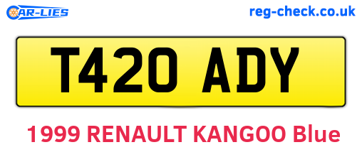 T420ADY are the vehicle registration plates.