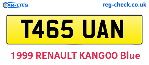 T465UAN are the vehicle registration plates.