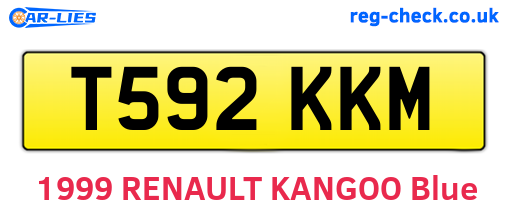 T592KKM are the vehicle registration plates.