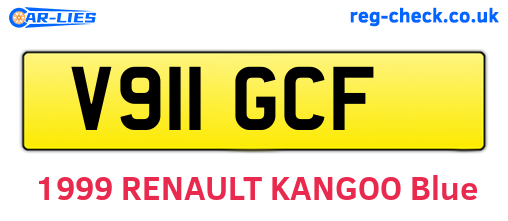 V911GCF are the vehicle registration plates.