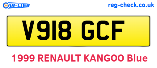 V918GCF are the vehicle registration plates.