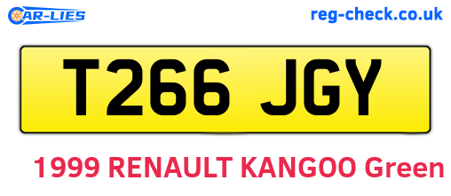 T266JGY are the vehicle registration plates.