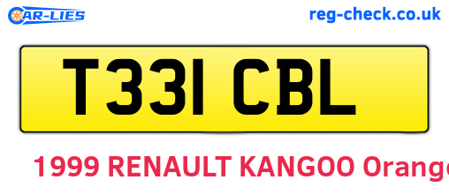 T331CBL are the vehicle registration plates.