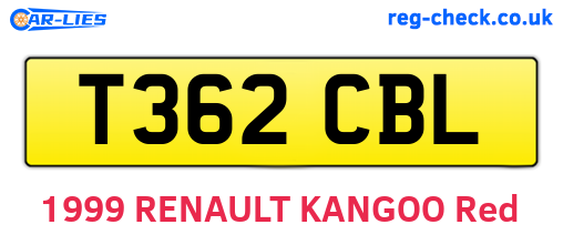 T362CBL are the vehicle registration plates.