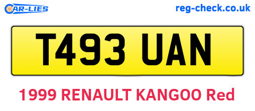 T493UAN are the vehicle registration plates.
