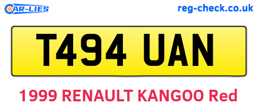 T494UAN are the vehicle registration plates.