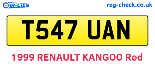 T547UAN are the vehicle registration plates.