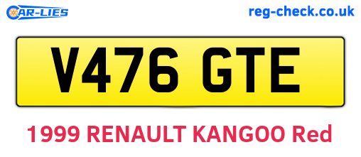 V476GTE are the vehicle registration plates.