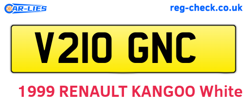 V210GNC are the vehicle registration plates.