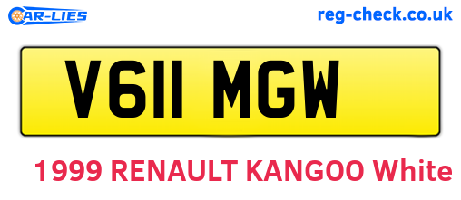 V611MGW are the vehicle registration plates.