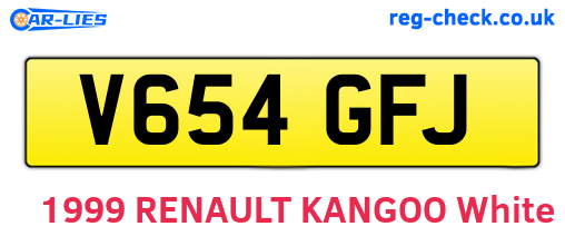 V654GFJ are the vehicle registration plates.