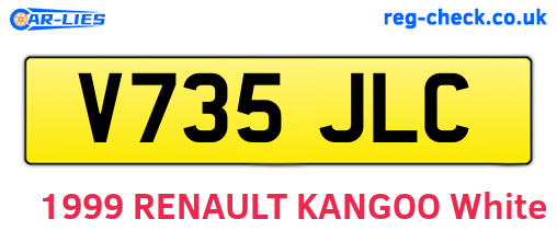 V735JLC are the vehicle registration plates.