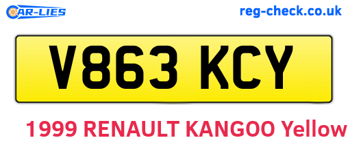 V863KCY are the vehicle registration plates.