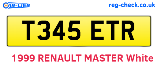 T345ETR are the vehicle registration plates.
