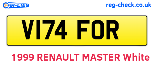 V174FOR are the vehicle registration plates.