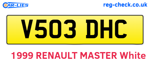 V503DHC are the vehicle registration plates.