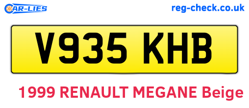 V935KHB are the vehicle registration plates.