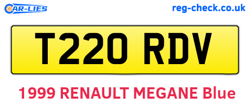 T220RDV are the vehicle registration plates.