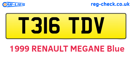 T316TDV are the vehicle registration plates.